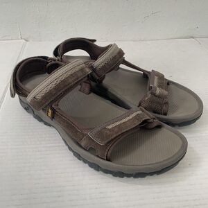 Teva Mens 11 Sandals Hiking Straps Brown Suede Comfort Cushion
